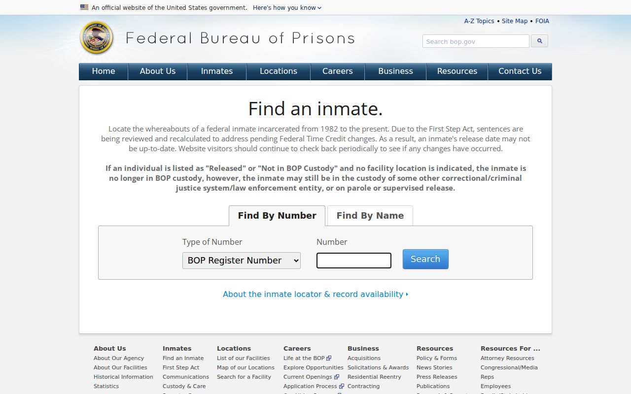 Federal inmate search distinguished from Gray County arrest records