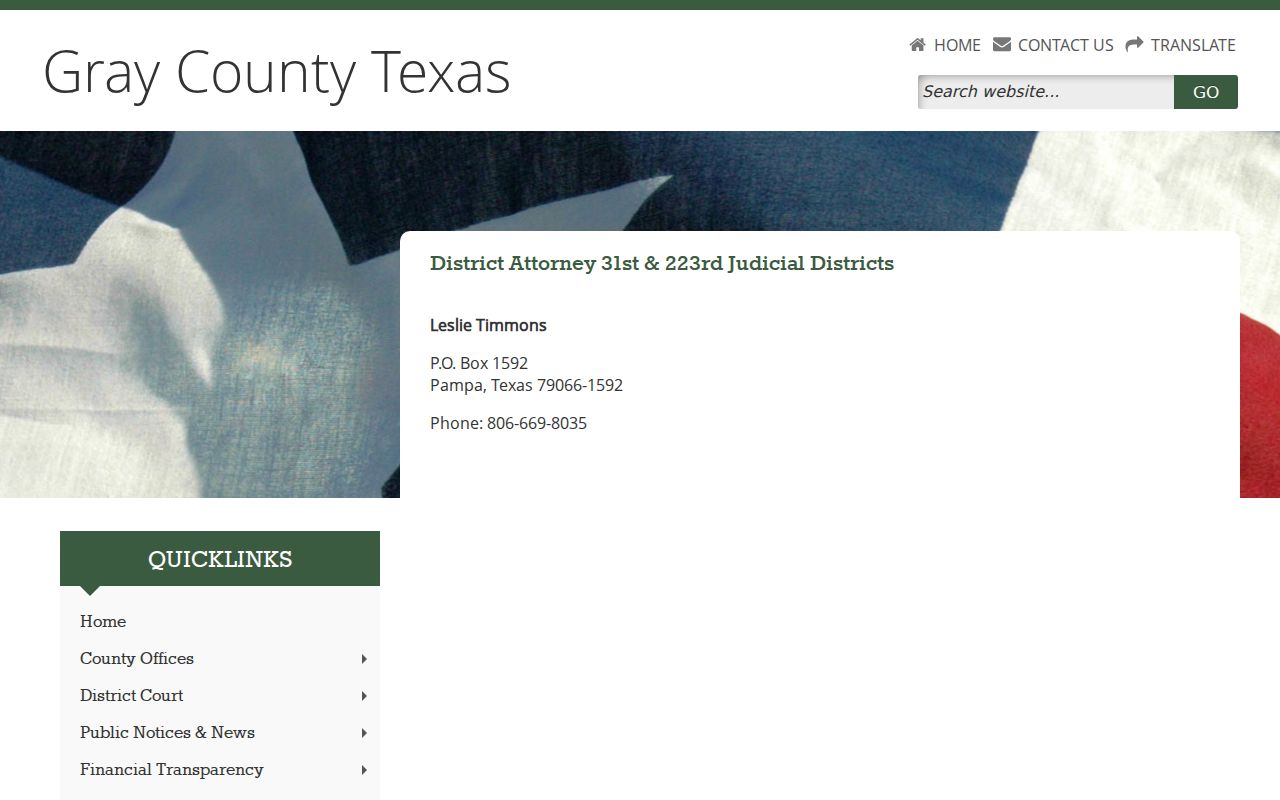 District attorney source in the flow of Pampa criminal records