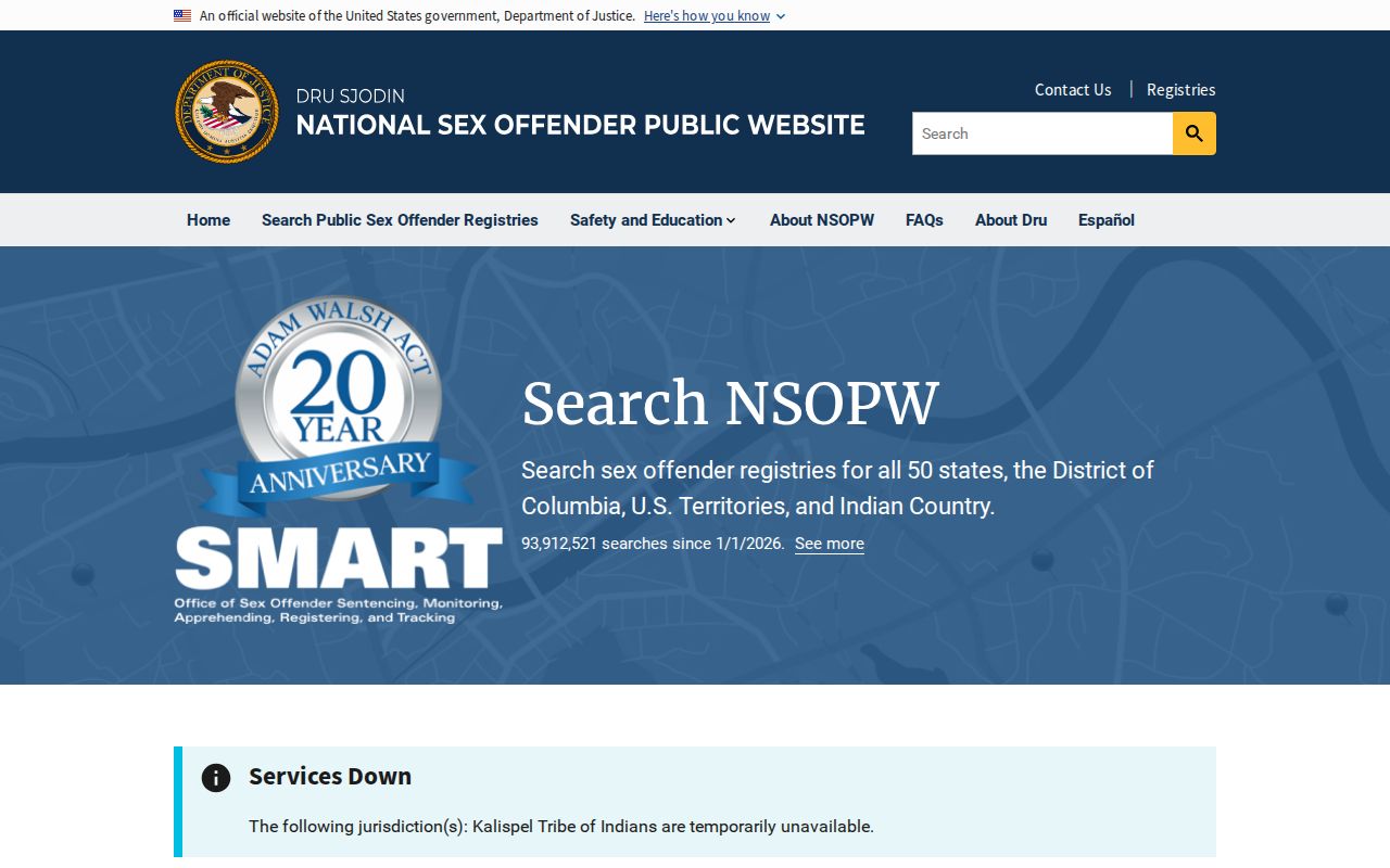 Gray County sex offender search expanded through the national NSOPW system
