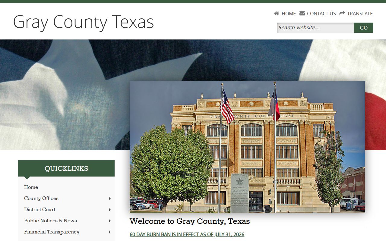 Gray County criminal history official county directory